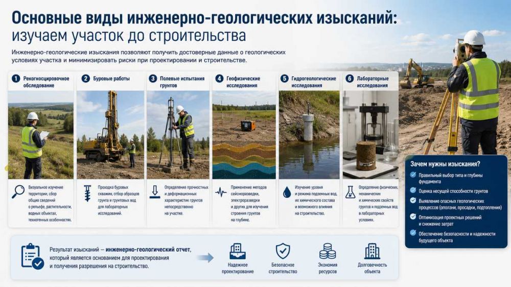 Основные виды инженерно-геологических изысканий